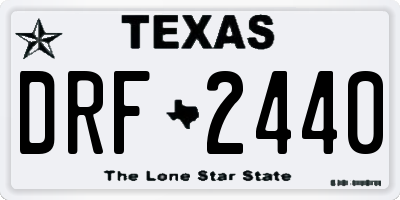 TX license plate DRF2440