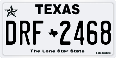 TX license plate DRF2468