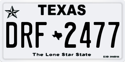 TX license plate DRF2477