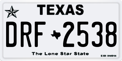 TX license plate DRF2538