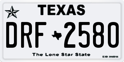 TX license plate DRF2580