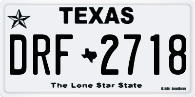 TX license plate DRF2718