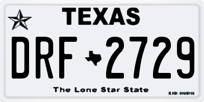 TX license plate DRF2729