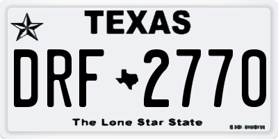 TX license plate DRF2770