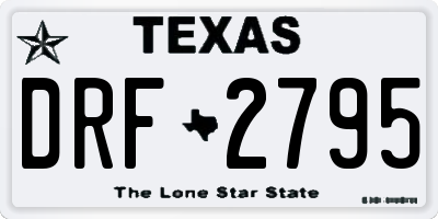 TX license plate DRF2795