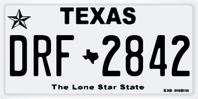 TX license plate DRF2842