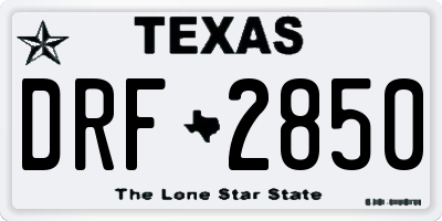 TX license plate DRF2850