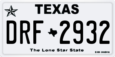 TX license plate DRF2932