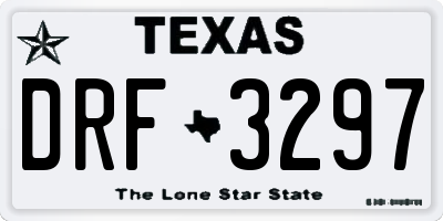 TX license plate DRF3297