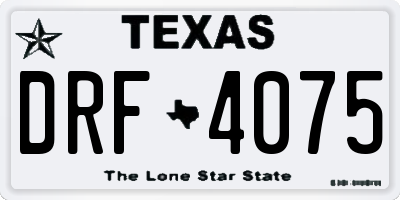 TX license plate DRF4075