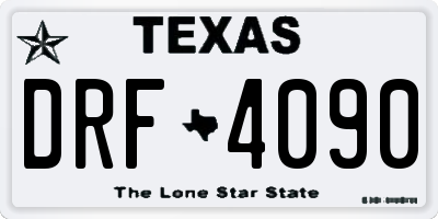 TX license plate DRF4090