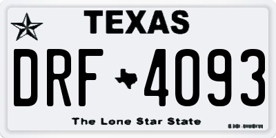 TX license plate DRF4093