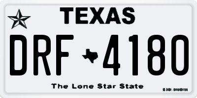 TX license plate DRF4180