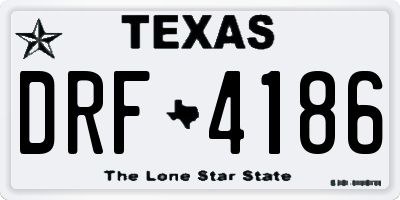 TX license plate DRF4186