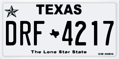 TX license plate DRF4217