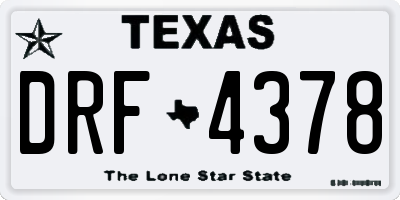 TX license plate DRF4378