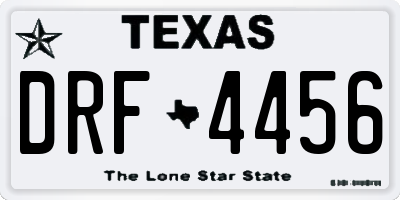 TX license plate DRF4456