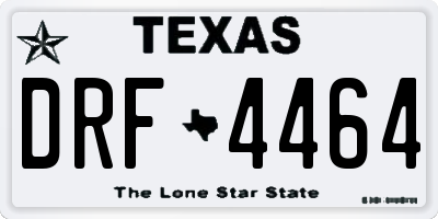 TX license plate DRF4464