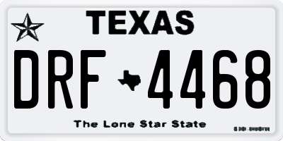 TX license plate DRF4468