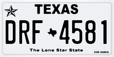 TX license plate DRF4581