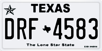 TX license plate DRF4583