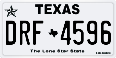 TX license plate DRF4596