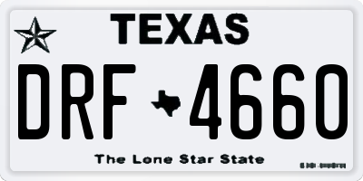 TX license plate DRF4660