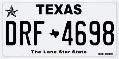 TX license plate DRF4698