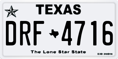 TX license plate DRF4716