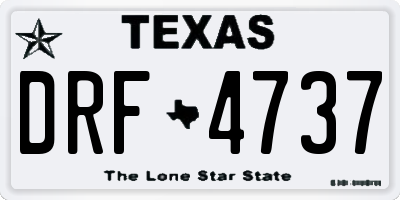 TX license plate DRF4737