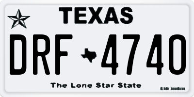 TX license plate DRF4740