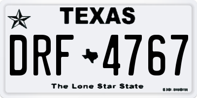 TX license plate DRF4767