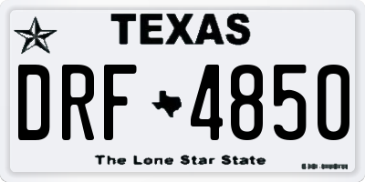 TX license plate DRF4850