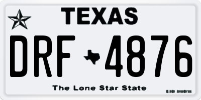 TX license plate DRF4876