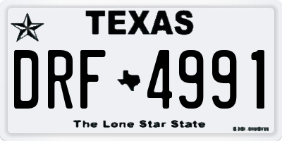 TX license plate DRF4991