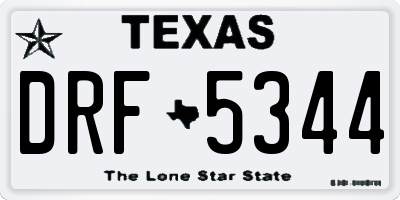 TX license plate DRF5344