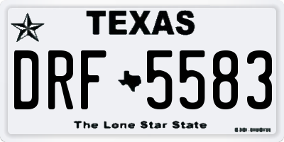 TX license plate DRF5583