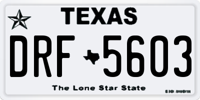 TX license plate DRF5603