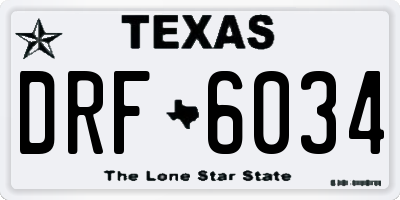 TX license plate DRF6034