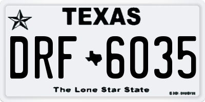 TX license plate DRF6035