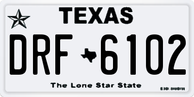 TX license plate DRF6102