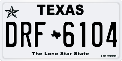 TX license plate DRF6104