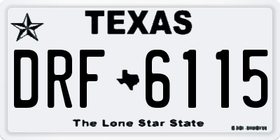 TX license plate DRF6115