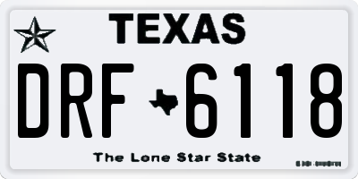 TX license plate DRF6118