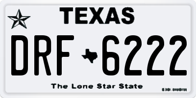 TX license plate DRF6222