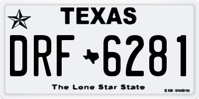 TX license plate DRF6281