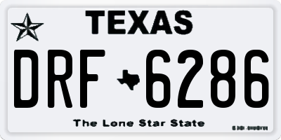 TX license plate DRF6286