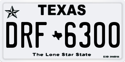 TX license plate DRF6300