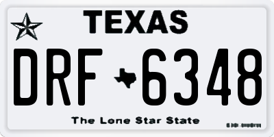 TX license plate DRF6348