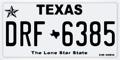 TX license plate DRF6385